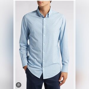 Mizzen+Main Leeward Trim Fit Print Performance Button-Up Dress Shirt